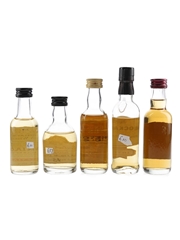 Assorted Single Malt Scotch Whisky Benriach, Dalwhinnie, Glen Rothes, Knockando & Singleton Of Auchroisk 5 x 5cl