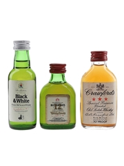 Assorted Blended Scotch Whisky Black & White, Buchanan's & Crawford's 3 x 5cl