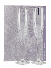 Edinburgh Crystal Champagne Flutes  2 x 26cm