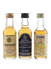 Auchentoshan 10, Royal Lochnagar 12 & Tamdhu 10 Bottled 1980s 3 x 5cl