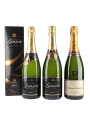 Lanson Black Label & Laurent Perrier Non Vintage  3 x 75cl