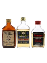 Abbot's Choice, Clan Blend & Dalmeny Bottled 1970s 3 x 5cl / 40%