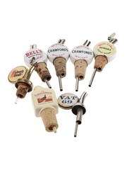 Asbach Uralt, Bell's, Crawford's, Dewar's, Famous Grouse & Vat 69 Ceramic Pourers