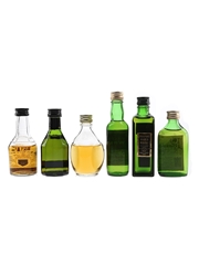 Bell's 21 Year Old, Cutty Sark 12 Year Old, Dimple, Hielanman Whisky, Pinwinnie Royale & Passport Bottled 1970s-1980s 6 x 5cl / 40%