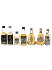 Assorted Blended Scotch Whisky Big T, Britannia 15 Year Old, Cardhu 12 Year Old, Gordon Highlanders, Oban 12 Year Old, Old Smuggler & President Special Reserve 7 x 3cl-5cl
