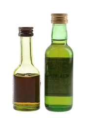 Balvenie Founder's Reserve & Glenlivet 12 Year Old Bottled 1980s 2 x 3cl-5cl / 40%