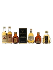 Famous Grouse, Grand Old Parr, President, Robbie Burns & Something Special Bottled 1970s-1980s 6 x 5cl / 40%