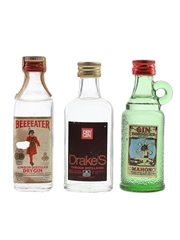 Beefeater, Drake's & Xoriguer Gin Bottled 1970s-1980s 3 x 5cl