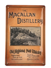 Macallan Distillery Old Highland Malt Whisky Tin Sign  20cm x 29cm