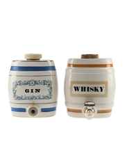 Whisky & WA Gilbey Gin Dispensers Wade Ceramic 