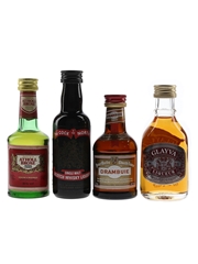 Assorted Whisky Liqueurs Atholl Brose, Drambuie, The Cock North & Glayva 4 x 5cl