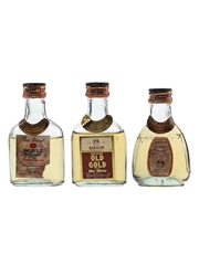 Sikkim Old Gold, Corn Whisky, Red Barrel Noble Whisky Indian Whisky 3 x 5cl