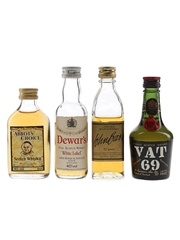 Abbot's Choice, Dewar's White Label, John Barr & Vat 69 Bottled 1970s-1980s 4 x 5cl / 40%