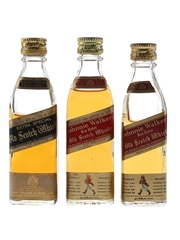Johnnie Walker Black Label Extra Special & Red Label Bottled 1970s-1980s 3 x 5cl / 40%