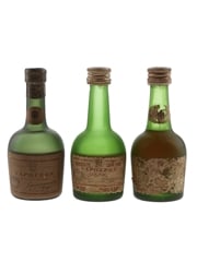 Courvoisier Napoleon Cognac Bottled 1970s 3 x 3cl / 40%