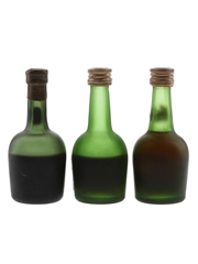 Courvoisier Napoleon Cognac Bottled 1970s 3 x 3cl / 40%