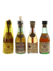 Torres Brandy Fontenac, 5 Year Old Reserva & 10 Year Old VSOP Bottled 1980s 4 x 4.2cl / 39.3%
