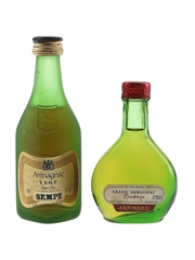 Sempe VSOP Armagnac & Grand Armagnac Janneau De Luxe Bottled 1970s-1980s 2 x 3cl-5cl / 40%