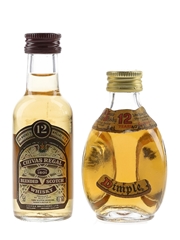 Chivas Regal 12 Year Old & Dimple 12 Year Old Bottled 1980s 2 x 5cl / 40%