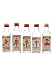 Beefeater London Distilled Dry Gin Bottled 1970s-1980s 5 x 4.7cl