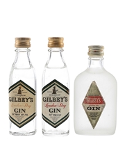 Gilbey's London Dry Gin Bottled 1960s-1970s 3 x 5cl / 40%