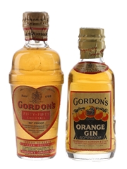 Gordon's Orange & Fifty Fifty Cocktails Spring Cap Bottled 1950s 2 x 5cl