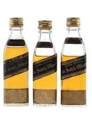 Johnnie Walker Black Label Bottled 1970s-1980s 3 x 5cl / 40%