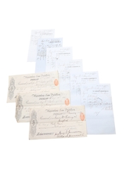William Jameson Marrowbone Lane Distillery Correspondence, Purchase Receipts, Credit Note & Cheques, Dated 1849-1887 William Pulling & Co. x 11