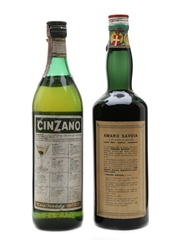 Cinzano Amaro Savoja & Extra Dry Bottled 1950s & 1960s 2 x 100cl