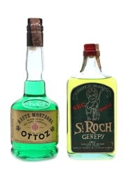 Ottoz Elixir Genepy & St Roch Genepy Bottled 1960 - 1970s 2 x 75cl