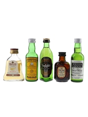 Bell's 8 Year Old, Cutty Sark, Glenfiddich Special Old Reserve, Grand Old Parr 12 Year Old & William Lawson's  5 x 5cl / 40%