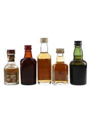 Famous Grouse, Chivas Regal 12 Year Old, Crawford's 3 Star, House Of Lords 12 Year Old & Queen Anne Bottled 1960s-1970s 5 x 5cl