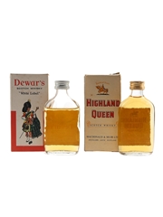 Dewar's White Label & Highland Queen Bottled 1970s 2 x 5cl / 40%