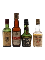 Antiquary De Luxe, Gilbey's Spey Royal, Vat 69 & Whyte & Mackays Special Bottled 1950s-1960s 4 x 5cl / 40%