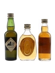 Buchanan's Black & White, Crawford's Five Star & Teacher's Highland Cream Bottled 1960s 3 x 5cl / 40%