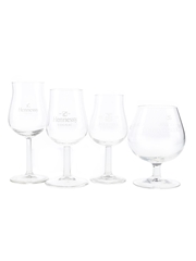 Hennessy, Martell & Courvoisier Cognac Glasses  4 x 11cm-14cm