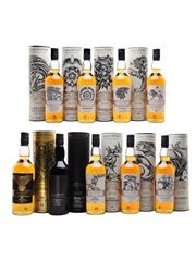 Game Of Thrones Whiskies Set Cardhu, Clynelish, Dalwhinnie, Glendullan, Lagavulin, Mortlach, Oban, Royal Lochnagar & Talisker 9 x 70cl