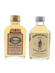 Macleod's Isle Of Skye 8 Year Old & Robertson's Rare Old Bottled 1990s 2 x 5cl / 40%