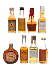 American Whiskey Miniatures Old Forester 1947, Jack Daniel's, Old Crow, Maker's Mark, Old Grand Dad, Southern Comfort, Wild Turkey, I W Harper 8 x 5cl