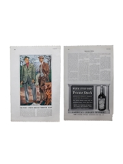 North American Whiskey 1930s and 1940s Advertising Prints 8 x 26cm x 36cm
