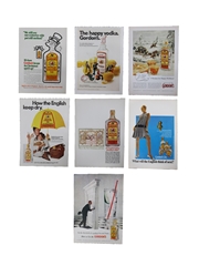 Gordon's Advertising Prints 1950s and 1970s 7 x 22cm x 28cm