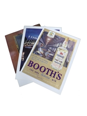 Booth's Gin 1937, 1960 and 1964 Advertising Prints 3 x 26cm x 36cm