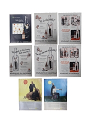 Heublein Club Cocktails 1940s & 1950s Advertising Prints x 8 26cm x 36cm & 5cm x 32cm