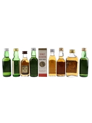 Assorted Blended Scotch Whisky Black & White, Campbeltown Loch, Chivas Regal 12, Cutty Sark, Hankey Bannister, Royal Scot & Saunders 8 x 3.7cl-5cl