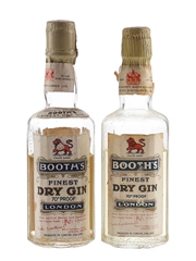 Booth's Finest Dry Gin Bottled 1950s 2 x 5cl / 40%
