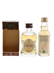Cardhu 12 Year Old & Isle Of Jura 10 Year Old Bottled 1990s 2 x 3cl-5cl / 40%