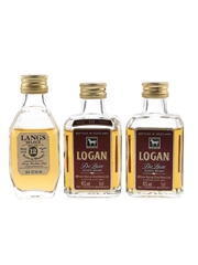 Logan De Luxe & Langs Select 12 Year Old Bottled 1980s 3 x 5cl / 43%