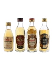 Grant's Standfast, Family Reserve & 12 Year Old Bottled 1970s-1990s 4 x 4.7cl-5cl
