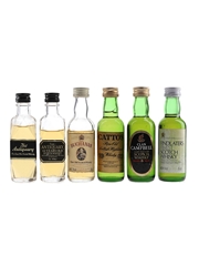 The Antiquary, The Antiquary 12, Catto's, Clan Campbell 5, The Buchanan & Findlater's Bottled 1980s-1990s 6 x 4.7cl-5cl