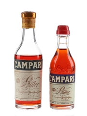 Campari Bitter Bottled 1960s-1970s 2 x 3.9cl-5cl